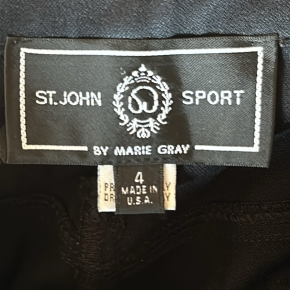 St. John by Marie Gray Navy Blue Essential Cotton Stretch Straight Leg Pants 4 - Picture 3 of 7